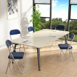 Lot de 4 chaises pliantes en cuir bleu - vivolilv - sièges commerciaux empilables portables intérieurs ... Lot de 4 chaises pliantes en cuir bleu - vivolilv - sièges commerciaux empilables portables intérieurs ...