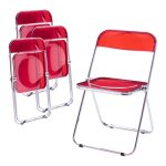 Lot de 4 chaises pliantes pornainen 74 x 46 x 47 cm rouge x000d Lot de 4 chaises pliantes pornainen 74 x 46 x 47 cm rouge x000d