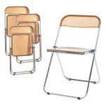 Lot de 4 chaises pliantes pornainen orange transparent