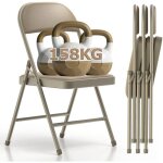 Lot de 4 chaises pliantes rembourr�es capacit� de charge jusqu� 158 kgn le bureau le jardin le balcon ...