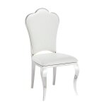 Lot de 4 chaises prestige chrome simili cuir blanc - sakura