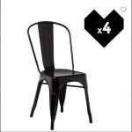Lot de 4 chaises de salle � manger empilables de style r�tro chaises de bistro en m�tal chaises de cuisine ...
