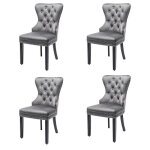 Lot de 4 chaise de salle � manger avec heurtoir de porte unique � larri�re chaise rembourr�e avec garniture ...