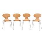 Lot de 4 chaises de salle � manger kil effet noyer / chrome