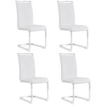 Lot de 4 chaises de salle � manger modernes structure en m�tal chrom� dossier en simili cuir pu pour ...
