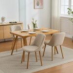 Lot de 4 chaise salle � manger scandinavepour chambre salon cuisine bureaurembourr� en tissu pieds en ...