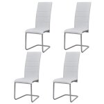Lot de 4 chaises de salle à manger style cantilever - fafm - blanc similicuir * aspect elégant 8622065 ... Lot de 4 chaises de salle à manger style cantilever - fafm - blanc similicuir * aspect elégant 8622065 ...