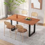 Chaise de salle � manger - lot de 4 - rotin naturel - pieds m�talliques - dossier ovale