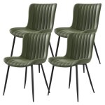 Lot 4 chaises salle  manger vert pu similicuir design moderne confortables pour cuisine et repas faciles ...