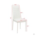 Lot de 4 chaises de salle  mangerchaise de cuisine cuir pour salle  mangercuisinesalle de runionblanc ...