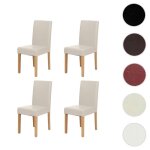 Lot de 4 chaises de s�jour littau ~ simili - cuir blanc pieds clairs
