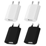 Lot de 4 chargeurs usb prise usb 5 v 1 a t�te prise 5 v 1 a adaptateur mural universel pour charge rapide ...