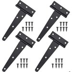 Lot de 4 charnières en t - 150mm - charnières de porte en inox avec vis pour portails porte de grange ... Lot de 4 charnières en t - 150mm - charnières de porte en inox avec vis pour portails porte de grange ...