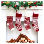 Lot de 4 chaussettes de nol tricotes de 457 cm pour dcoration darbre sac cadeau personnalis pour ...