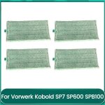 Lot de 4 chiffons de nettoyage en microfibre r�utilisables et lavables pour aspirateur vorwerk kobold ...