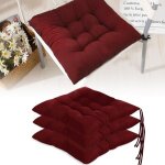 Lot de 4 coussin de chaise galette de chaise coussin de chaise 40 x 40 avec ficelles maintien dessus ...