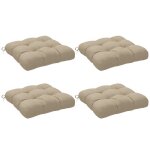 Lot de 4 coussins de chaise de jardin - outsunny - capitonn� - rembourrage 10 cm - avec attaches - 48 ...