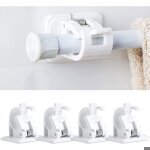 Lot de 4 crochets adh�sifs pour tringle � rideaux sans per�age pour fixer sur les tringles � rideaux ...