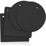 Lot de 4 dessous de plat ronds et carrés en silicone tapis de dessous de plat en silicone coussin chauffant ... Lot de 4 dessous de plat ronds et carrés en silicone tapis de dessous de plat en silicone coussin chauffant ...