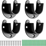 Lot de 4 embouts tringle rideaux u 25mm inox avec vis label