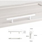 Lot de 4 entraxe 96mm poignee meuble blanc�12mm poign�e de meuble boutons de portes cuisine blanc t poign�es ...