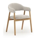 Lot de 4 fauteuils en bois de ch�ne naturel rembourr�s en blanc - ref. 11330