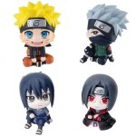 Lot de 4 figurine naruto uzumaki kakashi uchiha sasuke itachi figure manga anime 9 cm