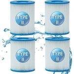Lot de 4 filtres piscine bestway type ii - 136 x 106 x 52 mm cartouche abs compatible 58383 / 58386 / ...