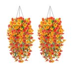 Lot de 4 fleurs artificielles dautomne à suspendre pour extérieur plantes artificielles à suspendre résistante ... Lot de 4 fleurs artificielles dautomne à suspendre pour extérieur plantes artificielles à suspendre résistante ...