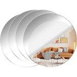 Lot de 4 grands miroirs muraux autocollants ronds en acrylique hd de 30x30 cm sans cadre incassables ...