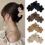 Lot de 4 grandes pinces  cheveux hawaennes en plumeria - pinces  cheveux mates antidrapantes fixation ...
