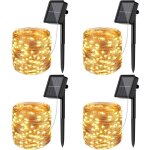 [lot de 4] guirlande solaire exterieur litogo 12m 120 led guirlande lumineuse solaire exterieure �tanche ...
