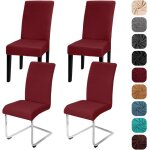 Lot de 4 housses de chaise de salle � manger extensibles amovibles et lavables en �lasthanne pour h�tel ...