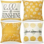 Housses de coussin - largeight - hello sunshine - jaune - marguerite - tournesol