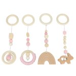 Lot de 4 jouets suspendus pour poussette salle de jeux pour bb jouets suspendus en bois pour tout - ...