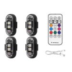 Lot de 4 lampes stroboscopiques led sans fil avec télécommande 8 couleurs rechargeables étanches pour ... Lot de 4 lampes stroboscopiques led sans fil avec télécommande 8 couleurs rechargeables étanches pour ...