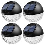 Lot de 4 led lampes solaire applique murale ext�rieur ip65 �tanche �clairage d�corative lumi�re blanc ...