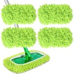 Lot de 4 lingettes microfibres (pour balais swiffer) recharges pour balai vapeur lingettes r�utilisables ...