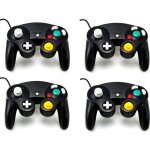 Lot de 4 manettes noires vibrantes pour console nintendo gamecube et wii