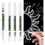 Lot de 4 marqueurs blancsfeutre blanc acrylique permanentsstylo waterproof indelebile pour