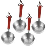 Lot de 4 mini - casseroles en acier inoxydable. set de woks po�les et marmites miniatures pour cuisine ...