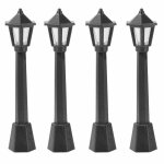 Lot de 4 mini lampadaires gnriques pour train miniature lampadaire de rue lanterne miniature pour village ...