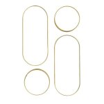 Lot de 4 miroirs muraux d�coratifs rond et ovale versa dor� - ionix