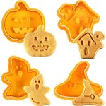Lot de 4 moules à biscuits dhalloween en 3d pour emporte - pièces de pâtisserie diy pour outils de cuisine ... Lot de 4 moules à biscuits dhalloween en 3d pour emporte - pièces de pâtisserie diy pour outils de cuisine ...