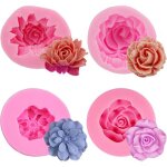 Lot de 4 moule silicone fleur forme de rose 3d pour fabrication de savon bougies gâteaux bonbons pâtisserie ... Lot de 4 moule silicone fleur forme de rose 3d pour fabrication de savon bougies gâteaux bonbons pâtisserie ...