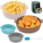 Lot de 4 moules en silicone pour friteuse à air chaud 20 x 17 x 5 cm accessoires airfryer en silicone ... Lot de 4 moules en silicone pour friteuse à air chaud 20 x 17 x 5 cm accessoires airfryer en silicone ...