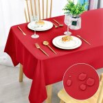 Lot de 4 nappe anti - taches lavable impermable pour salle  manger jardin fte mariage ou maison rouge ...