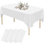 Lot de 4 nappe blanc nappe rectangulaire 145 cm x 200 cm nappe exterieur jardin nappe de table pour mariage ... Lot de 4 nappe blanc nappe rectangulaire 145 cm x 200 cm nappe exterieur jardin nappe de table pour mariage ...