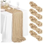Lot de 4 nappes en fromage chemins de table beige 55x300 cm nappe gaz de fromage pour d�corations de ...