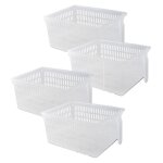 Lot de 4 organisateur de rangement pour rfrigrateur bac de rangement effet maille avec poigne